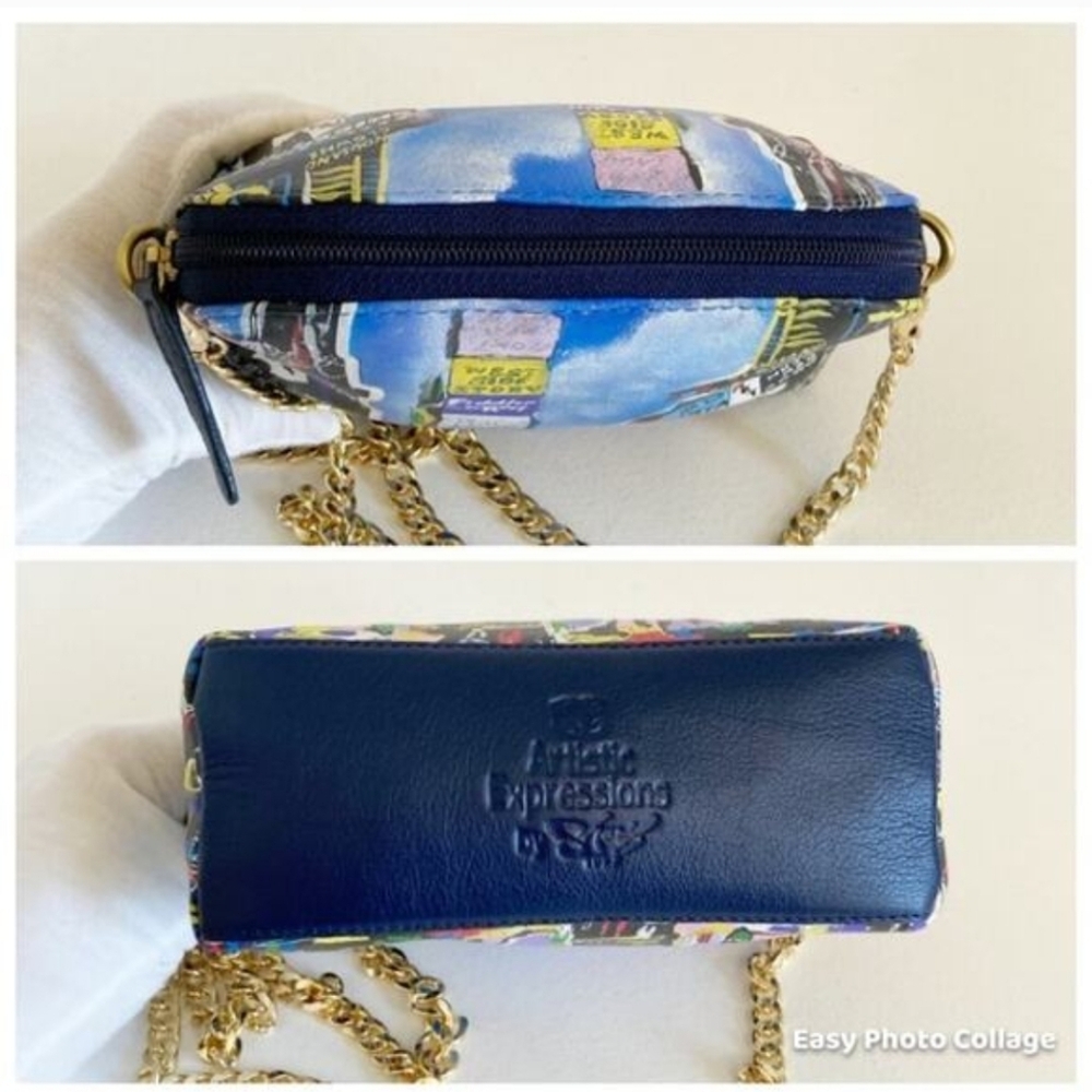 SHARIF Hand Painted New York Shows Crossbody NWOT - Picture 10 of 11